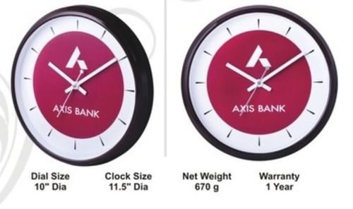 Plastic Axis Bank Promotional Wall Clocks