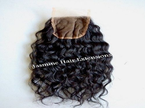 Natural Color Indian Curly Human Hair Closure 4x4