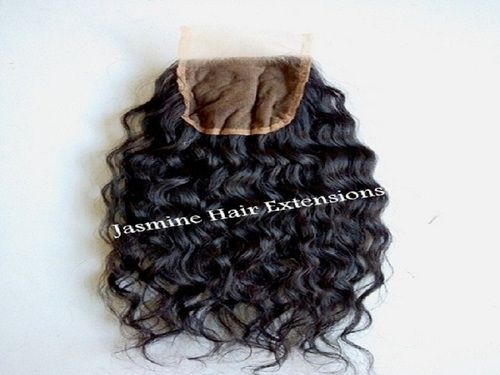 Natural Color Indian Curly Human Hair Closure 4X4 Length: Available In 10-28 Inch (In)