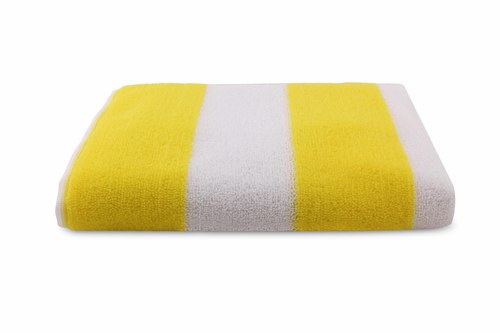 White Yellow Microfiber Bath Towel (White And Yellow)
