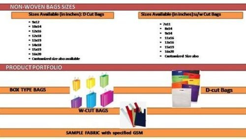Non Woven Bags - Soft Eco-Friendly Fabric, 13x16 Inch (Box, D-Cut, U-Cut, W-Cut) | Durable, Recyclable, Heavy Weight Capacity for Shopping and Gift Use
