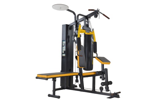 Ab Workout Machine - Steel, 170x217x213CM, Yellow | Full Body Workout, Strength Building, Muscle Toning