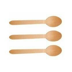 Brown/White Areca Leaf Spoon 14 Cms