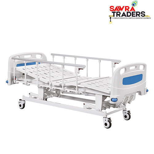 White Manual Icu Bed With Aluminium Side Railings (Deluxe Model)