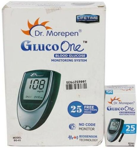 Dr Morepen Blood Glucose Monitoring System With 25 Strips Light: Led