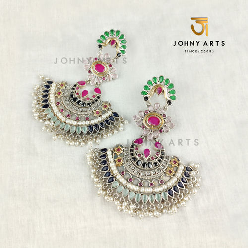 Beautiful Traditional Dual Tone Brass Earrings Size: Height : 5.5 Cm