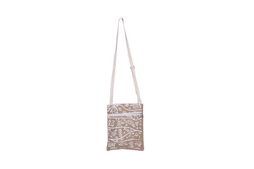 Eye Catchy Fishy Print Jute Sling Bag