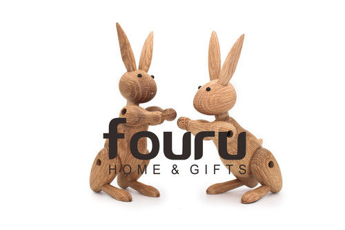 Figurine Oak Wood Carving Rabbit