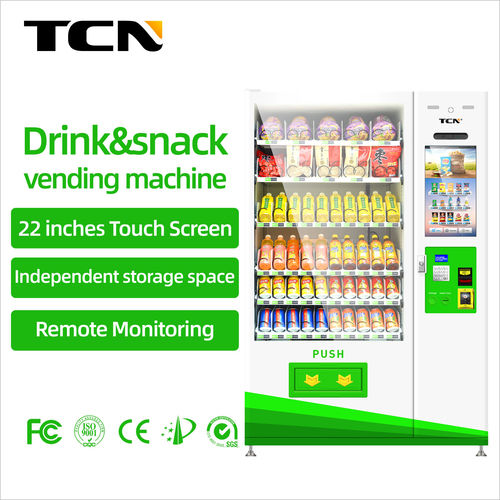दूध के लिए TCN D720-10C (22SP) सिक्का संचालित टच स्क्रीन वेंडिंग मशीन 