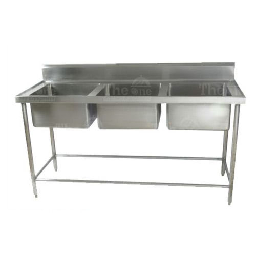 Three Stainless Steel Sink Unit Table