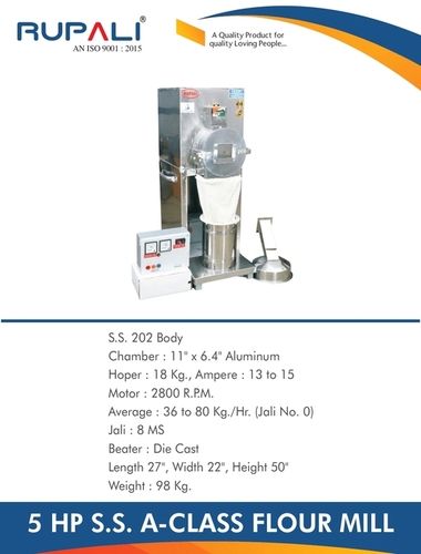5HP Three Phase SS Flour Mill 2 In 1 Pulverizer