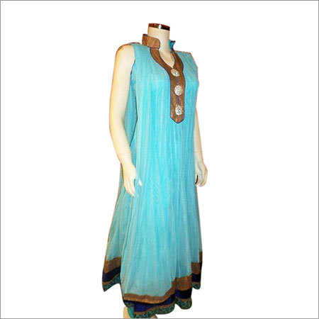 Sky Blue Net Salwar Kameez