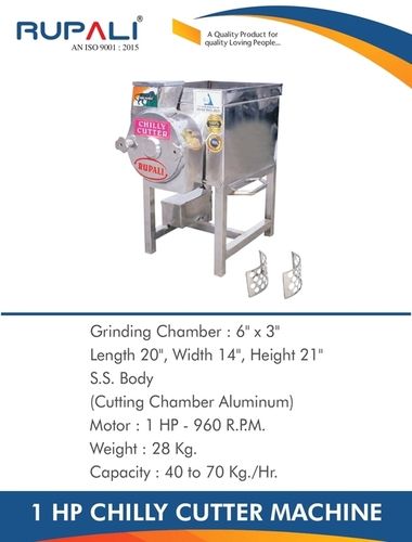 Stainless Steel 1Hp Chilly Cutter Machine Capacity: 40-70 Kg/Hr