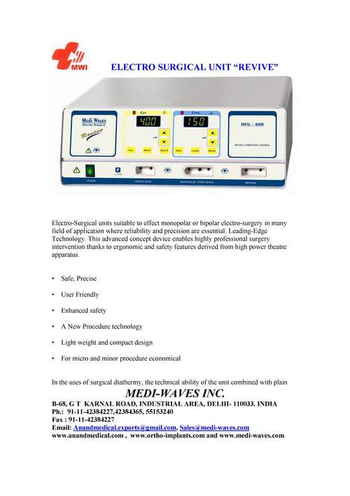 Electro Surgical Unit/Diathermy