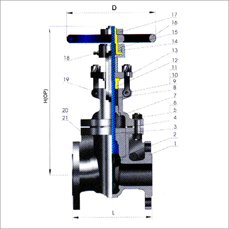 Gate Valve - ASTM A216 Gr.WCB, 36" Face to Face Dimensions, Two-Piece Bonnet Design, High Strength and Durability