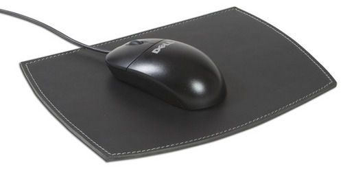 Black Top Grain genuine Leather Mouse Pad