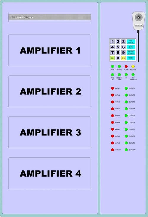 PA Systems - 230V AC Input, 500W Speaker Circuits | 2 to 16 Amplifier Capacity, DTMF Decoder Option, 8 Pre-Recorded Voice Messages