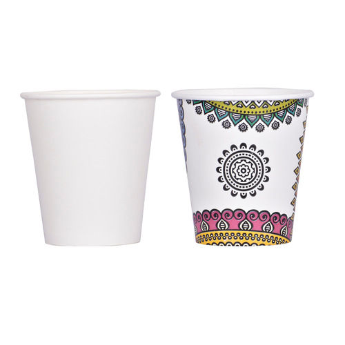 White Printed Paper Cups 200Ml