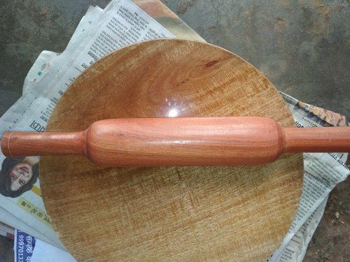 Brown Rolling Pin And Board (Chakla Belan)