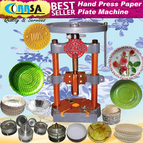 Hand Press Paper Plate Making Machine with 12 Months of Warranty