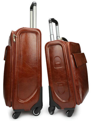 leather trolley suitcase