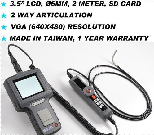 Gray 2 Way Articulation 6Mm 2M Vga Inspection Borescope