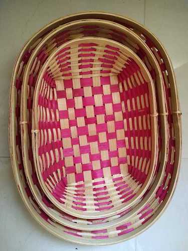 Set Of Three Bamboo Colour Tray