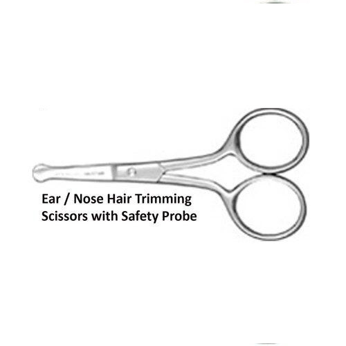 Ear And Nose Hair Trimming Scissors With Safety Probe Blade Material:  Stainless Steel at Best Price in Sialkot | Lexrio Impex