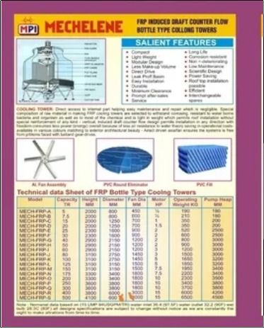 Bottle Type Cooling Tower Application: Industrial