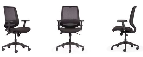 Perfect Shape Office Chair - Mesh Fabric, 600mm Height x 485mm Width, Black Color | Attractive Designs, Durable Material, Optimum Quality