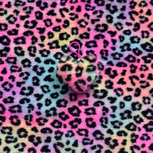 Soft Rainbow Cheetah Fur Fabric