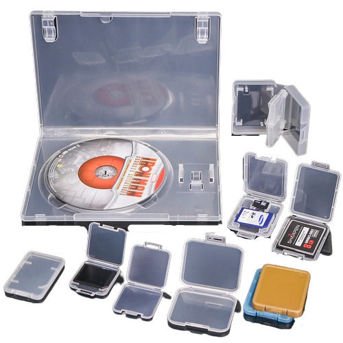 Clear Double Capacities Plastic Tf Sd Card Case