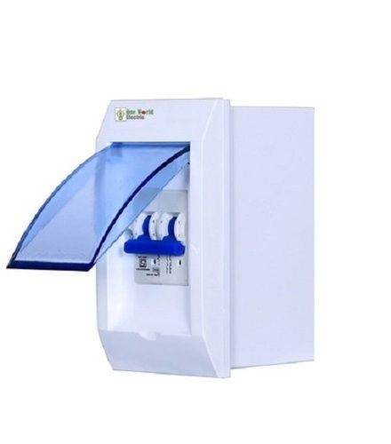 White Plastic Mcb Enclosure 2P And 4P With Protective Flap