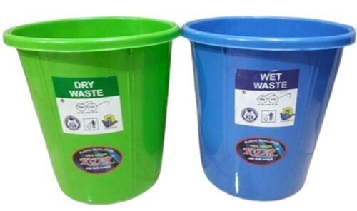 Open Top Plastic Round Green Dustbin