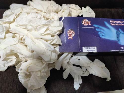 Plain White Disposable Latex Hand Gloves Elasticity: Good