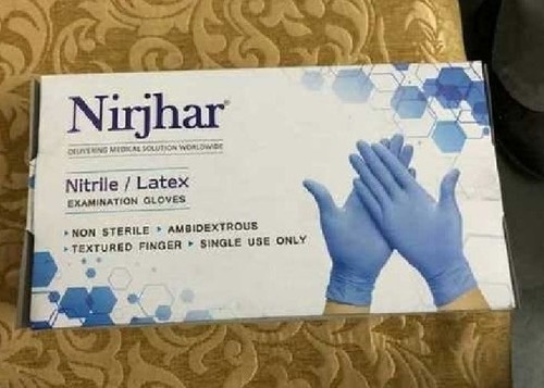 Disposable Blue Nitrile Hand Gloves By LNT