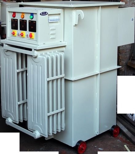 White Coloured Old Servo Voltage Stabilizer With Digital Display Rated Power: 5 Kva To 1000 Kva