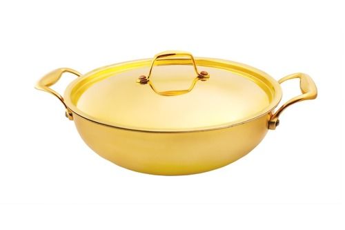 Golden Yellow Designer Brass Steel Kadai