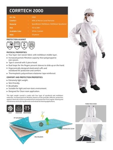 White Smms Nonwoven Coverall Gender: Unisex