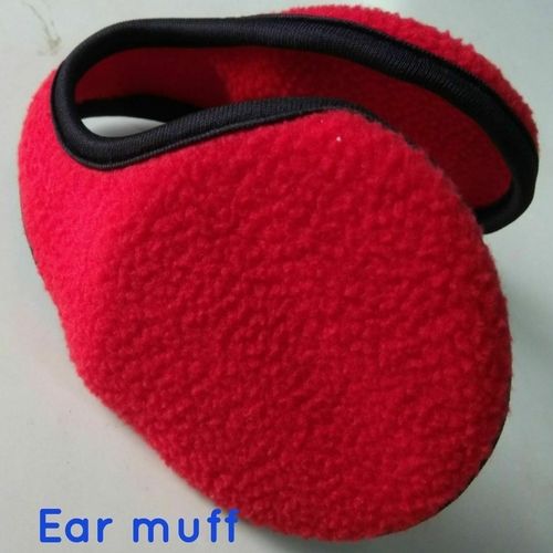 Machine Made Red Cotton Ear Muffler