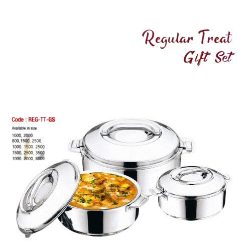 Regular Treat 2/3 Pieces Stainless Steel Insulated Casseroles Gift Sets