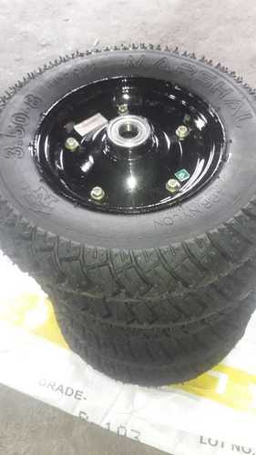 Black Wheel Barrow Rims With Tyre Size 6205 And Fitted With Ball Bearing