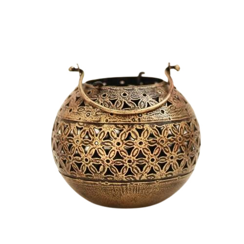 Handmade Degchi Diya Handi Pot - Color: Brass