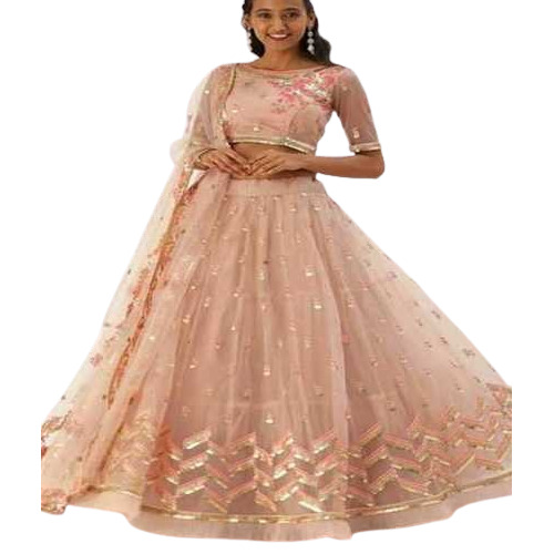 Designer Party Wear Chaniya Choli - Color: Light Pink