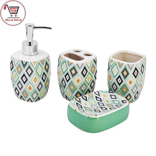 Ceramic Bathroom Set With Luxurious Look Weight: 0.8  Kilograms (Kg)