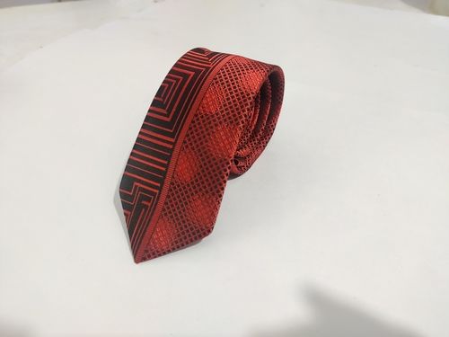 Maroon Prined Men'S Designer Silk Necktie