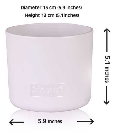 Prideon Cylindrical Shape Plastic Indoor Outdoor Plant Pot 15Cm 5 Colors Bottom Diameter: 15  Centimeter (Cm)