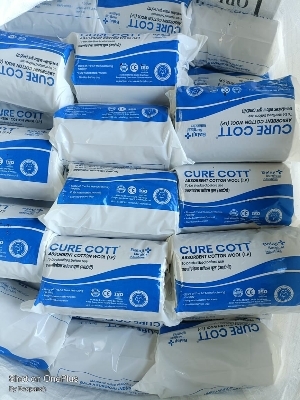 Surgical Absorbent Cotton Wool - 10 cm Circular Premium Quality Natural Color | 100% Cotton Disposable Woven Gauge Bandage for Medical & Beauty Applications