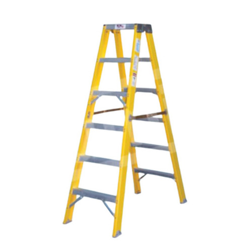 Fm 2000 Series Frp Step Trestle Ladder - Feature: Pinch Proof Spreader Braces : Heavy Duty Plated Steel Spreader Braces With Double Rivet Hinge - These Protect The User From Pinched Fingers.   Full Channel Of Fiberglass : Nonconductive Full Channel Rails With Polyester Veil.   Slip Resistant Rubber : Aluminum Feet With Thick Rubber Tread.