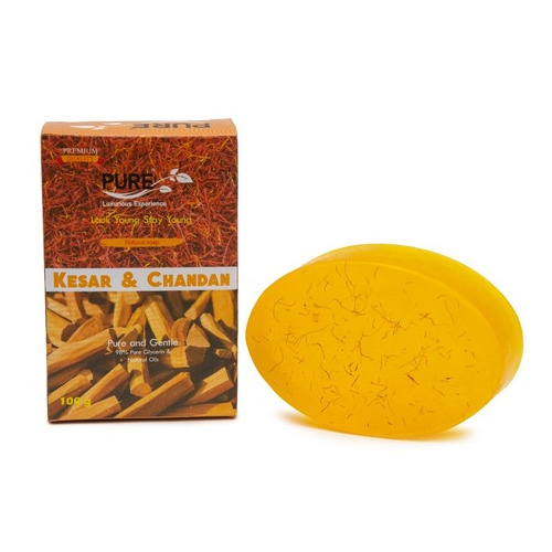 Kesar And Chandan Glycerin Soap - Color: Yellow